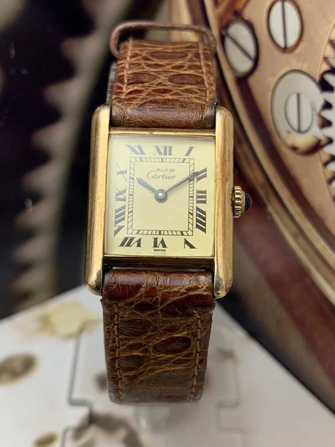 Cartier Must de Cartier Argent Plaque Oro Vendrome Quartz 24mm