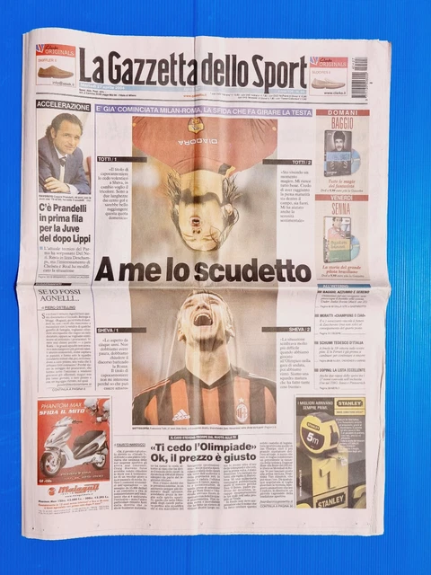 GAZZETTA DELLO SPORT 25 Febrero 2001 De Piero Shevchenko Juventus Milan Baggio EUR 16,39   ES