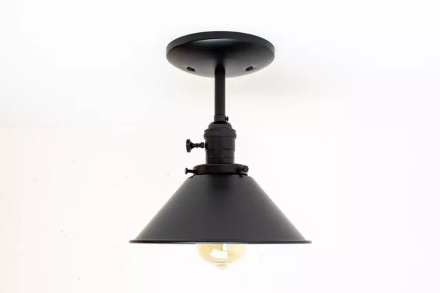 Mid Century Solid Brass Black Ceiling Light Modern Ceiling Industrial Lighting 3