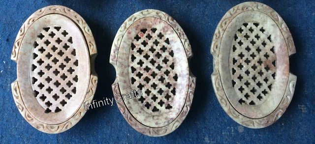 11.4x7.6cm Mano Intaglio Spugna Sostegno Sapone Pietra Custodia Set Di 50 Pezzi