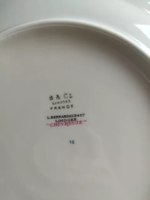 4 Assiettes Plates Porcelaine De Limoges Bernardaud Chevreuse 3
