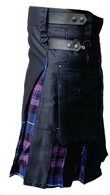Men's Hybrid Leather Straps, Cotton & Tartan (Pride Of Scotland) Utility Kilt 2