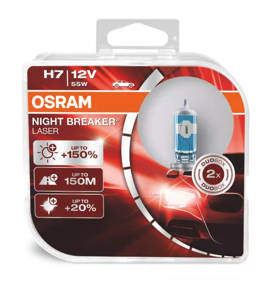 2 x OSRAM NIGHT BREAKER LASER H7 faro Auto lampadine 64210NL-HCB