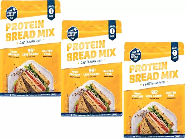 3 x 330g -THE PROTEIN BREAD CO. Protein Bread Mix -  6 Australian Seeds