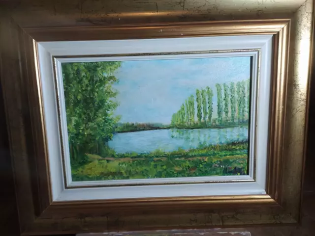 Quadro dipinto - Olio su tela - Paesaggio rurale - Firmato