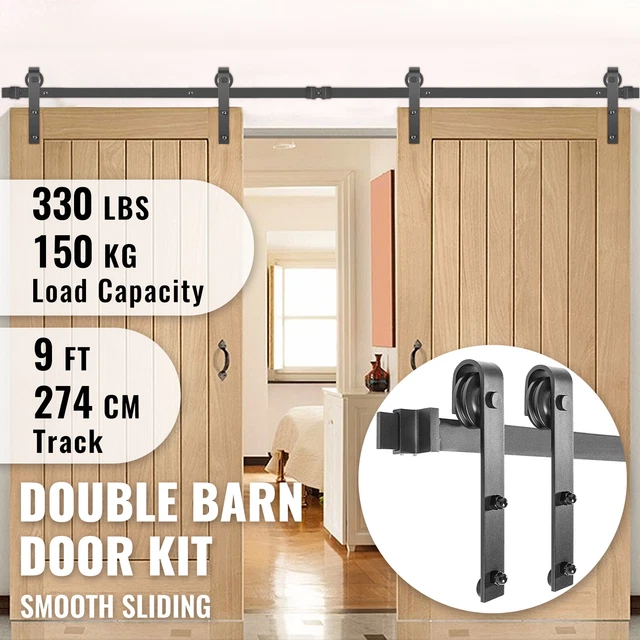 VEVOR Sliding Barn Door Hardware Kit 9 FT Modern Closet Hang Style Track Rail