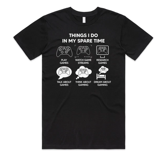 Things I Do In My Spare Time Gamer T-shirt Funny Gaming Game Computer Gift Xmas