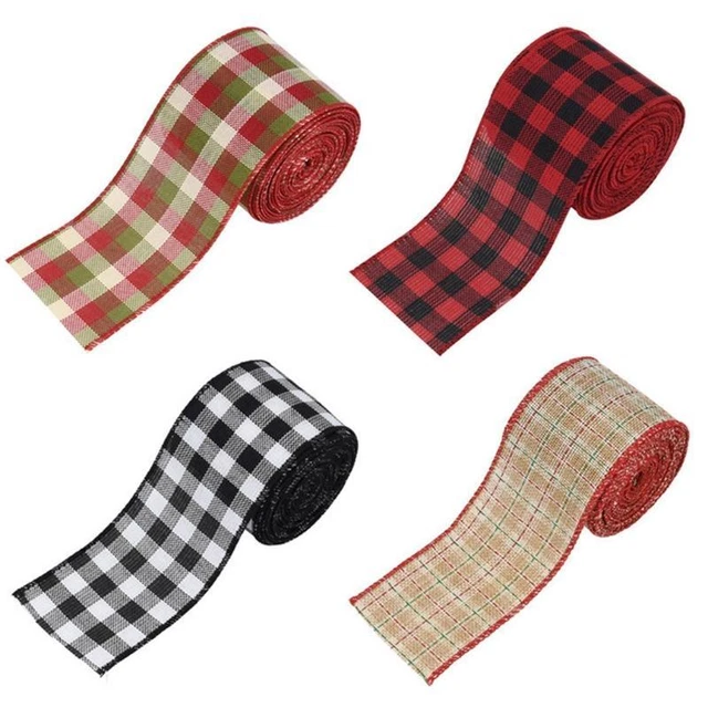 Ribbon For Christmas Tree Wired Ribbon For Gift Wrapping Gingham Check