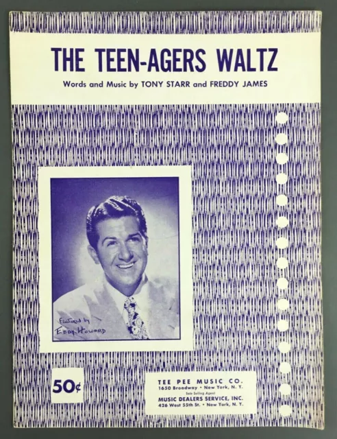 Teen-Agers Waltz Eddy Howard Sheet Music 1955 Piano Guitar Ukulele Pop Music