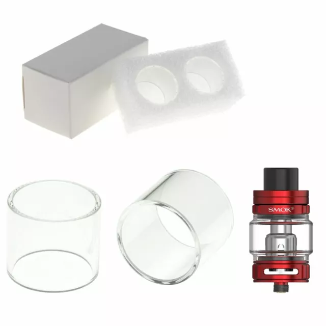 2x Ersatzglas für SMOK TFV9 Tank 4ml Glas Pyrex Tube Glastank Ersatz TFV 9