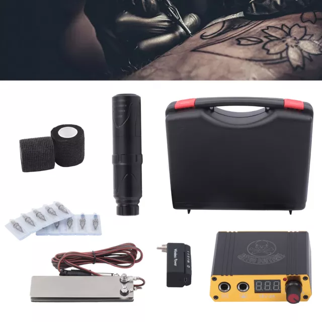 Kit completo de lápiz de tatuaje con 20*agujas, 30* vaso de tinta, pedal, 5* mantel