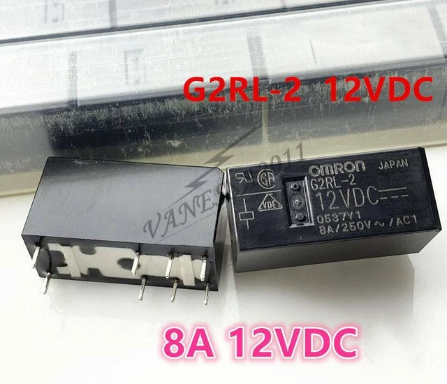 G2RL-2-12VDC G2RL-2-DC12 Power Relay 8A 250VAC 8 Pins x 10pcs G2RL-2