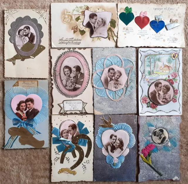 lot de 10 CPA FANTAISIES AJOUTIS  "AMOUR "