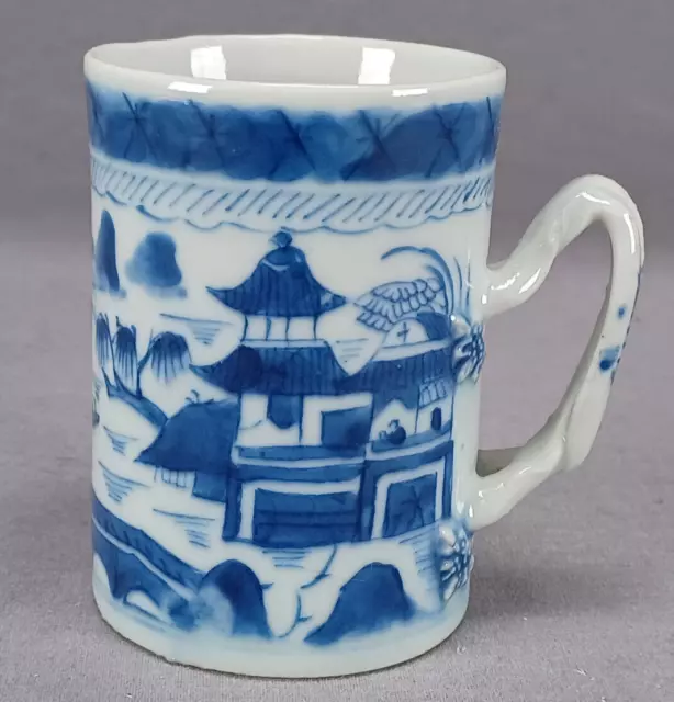 19th Century Chinese Export Hand Painted Canton Pattern Porcelain Mug