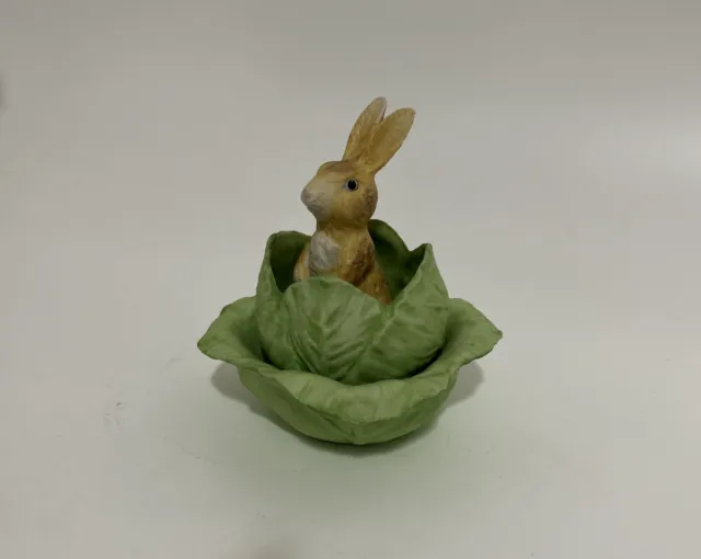 Vintage Bunny Rabbit Cabbage Lettuce Figurine Tailored Tiles Redwood California