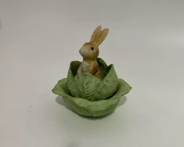 Vintage Bunny Rabbit Cabbage Lettuce Figurine Tailored Tiles Redwood California