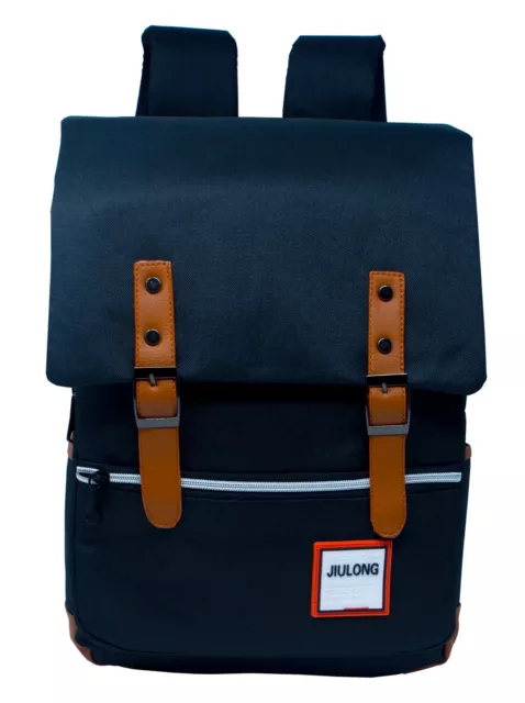 Girl Women Men Canvas Leather Travel Backpack Satchel Rucksack Laptop School Bag