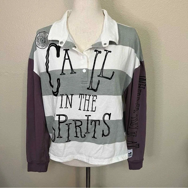 Disneyland Halloween Haunted Mansion Long Sleeve Striped Shirt Size Large