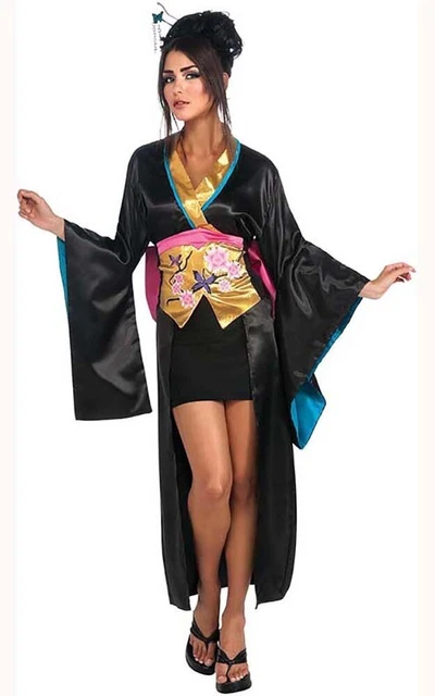 Geisha Japanese Adult Womens Kimono Fancy Dress Halloween Costume