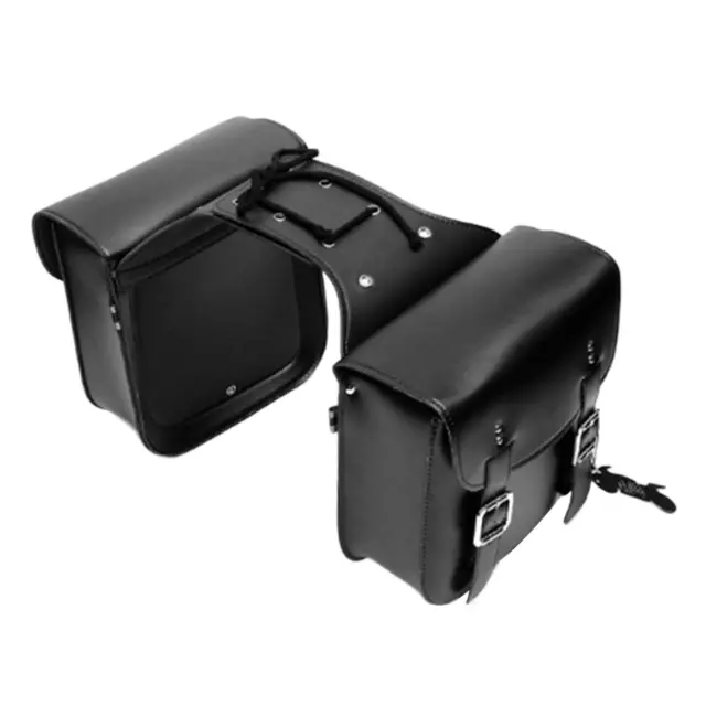 Motorcycle Saddlebags, Side Saddle Bags Waterproof Double Strap Studded Travel