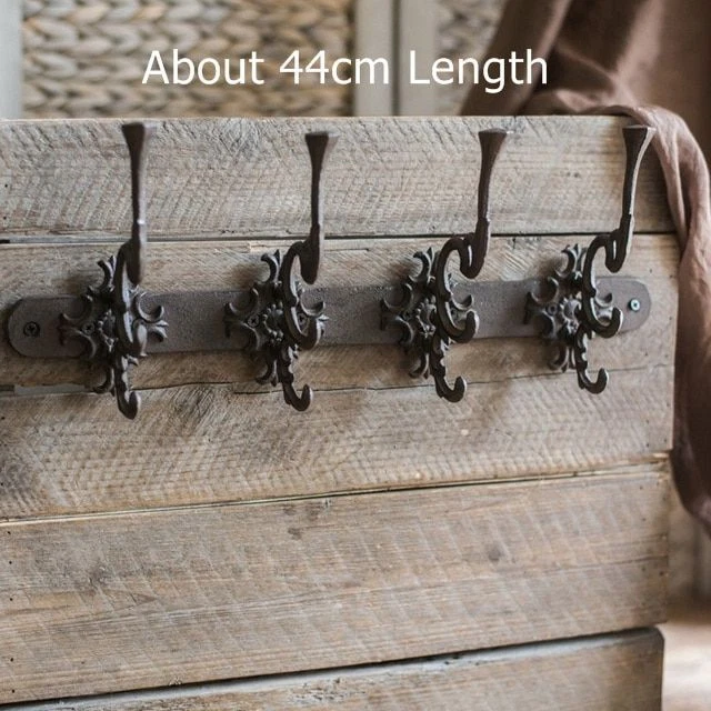 Vintage Design Cast Iron Wall Hook Decor Metal Rococo Organizer Hook Door Device