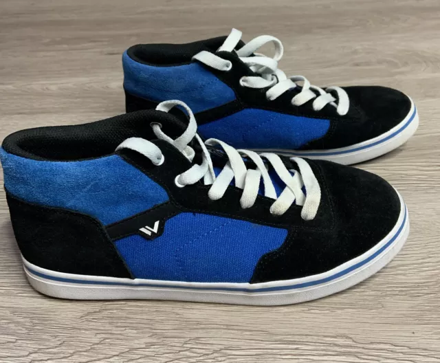 Boys Shaun White Skate Sneakers Shoes Black/Blue Size 6 Part Suede