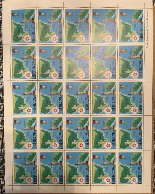 Liberia - American Bicentennial 25c, Sheet of 25 Stamps - MintNH