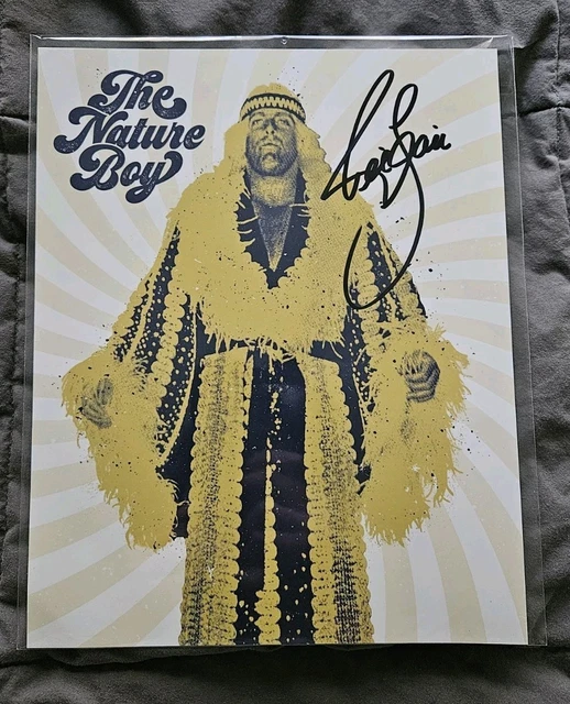 Ic Flai Signed Autogaph 8x10 Photo WWE WWF THE NATUE BOY