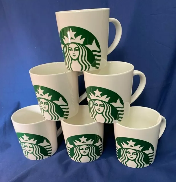 6 X STARBUCKS Coffee Mug Cup 2017 Lg Green Mermaid Siren Logo 14 oz Ceramic