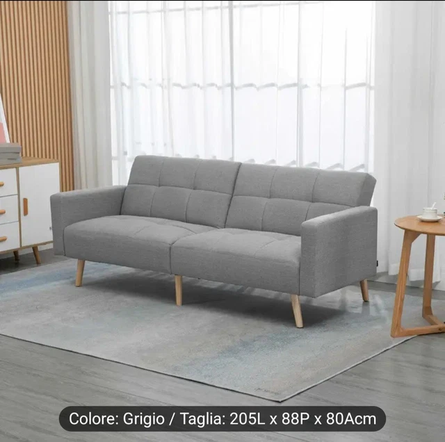 Baldiflex Divano Letto 3 Posti Modello TreTris Rivestimento Sfoderabile E Lavabile, Colore Blu - Foto 10