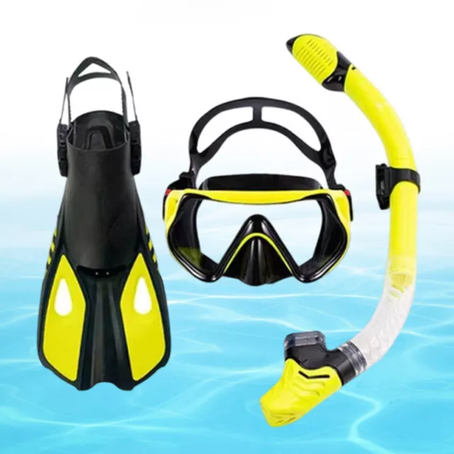Diving Fins Snorkeling Goggles Dive Snorkel Scuba Swimming Flippers Set Adult