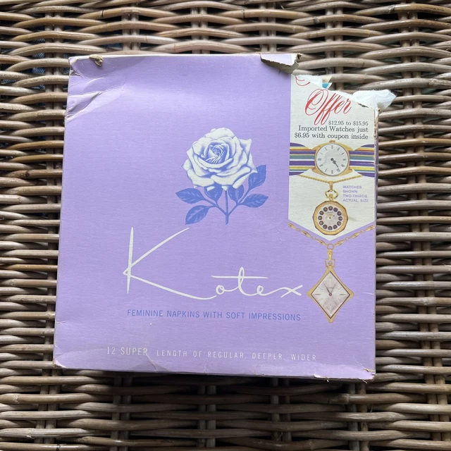 Serpientes femeninas Kotex 1959 de colección caja abierta 11 unidades súper almohadillas
