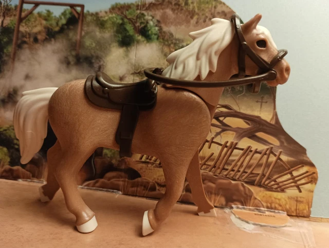 PLAYMOBIL (B8232) WESTERN - Selle de Cowboy Marron Clair Cheval Après