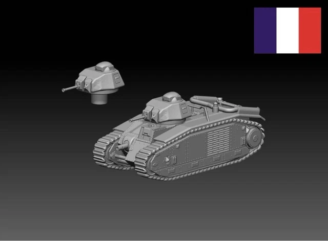 Char Renault B1 Bis France 1940 - Modèle Réduit Odeon OD57 Tank 1/43 Char Renault B1 Bis France 1940 - Modèle Réduit Odeon OD57 Tank 1/43