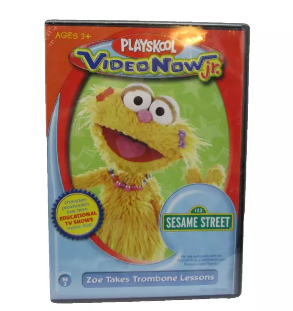 Playskool VideoNow Jr. PVD Sesame Street: Zoe Takes Trombone Lessons 2004  NEW