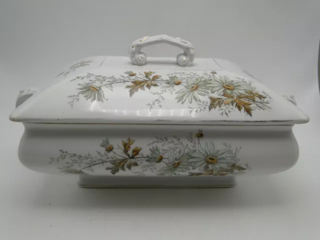 Old Maddock & Co England Rectangular Tureen w Cover Royal Stone China Floral