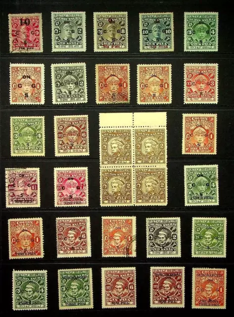 INDIAN STATES: Cochin Anchal State - Ex-Old Time Collection - Album Page (72426)