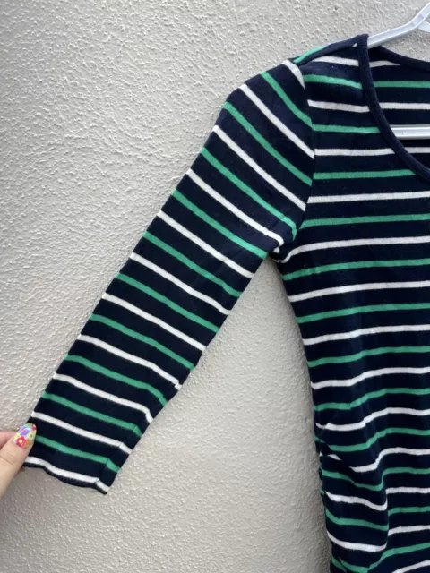 Womens Motherhood Maternity Shirt Size Small Blue Green Striped 3/4 Sleeve 2