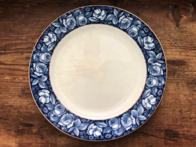 Vintage FLOW BLUE Plate WH Grindley BEAUTY ROSES pattern England #3