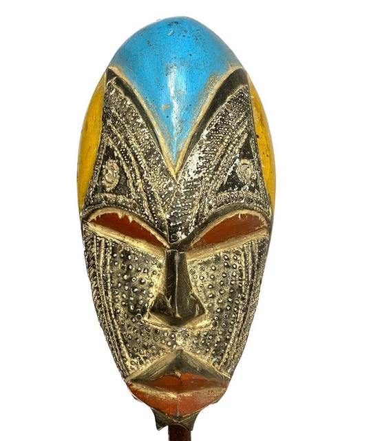 Ashanti tribal mask, wooden mask, Ghana, hand-made, African Art, hand-carve.-219