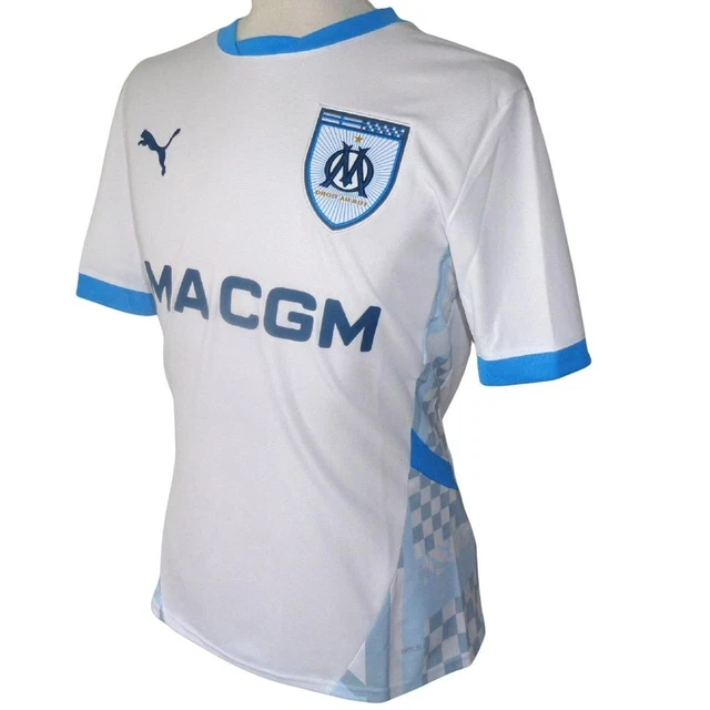 Maillot OM Marseille GOUIRI Africa, Saison 2024-2025, Blanc, Manches Courtes, Taille M