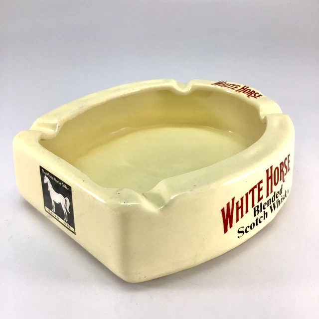White Horse Scotch Whisky Ashtray Advertising Cigarette Ash Tray Vintage 001