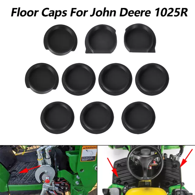 For John Deere 1025R Sub-Compact Tractor Floorboard Model 10PCS Black Floor Caps