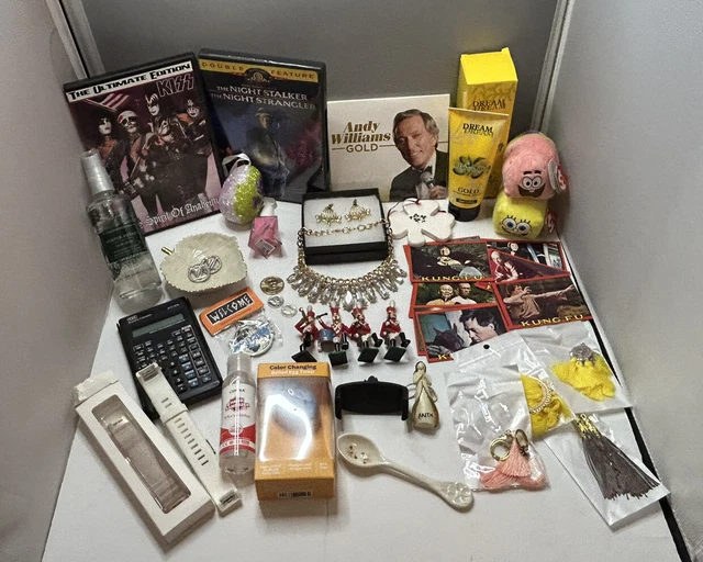 Vintage Junk Drawer Silver 2 Mercury Dimes, Trading Cards , Lenox ++++++