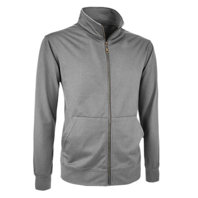 Felpa Uomo Cotone Leggero Con Zip Senza Cappuccio Maglione Basic Cardigan VEQUE 9