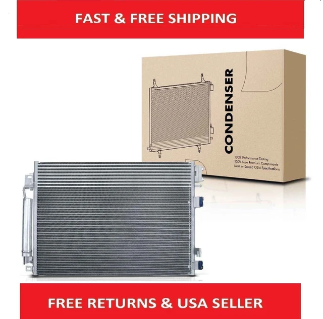AC Condenser w/ Trans Oil Cooler & Receiver Drier for Dodge Challenger Chrysler