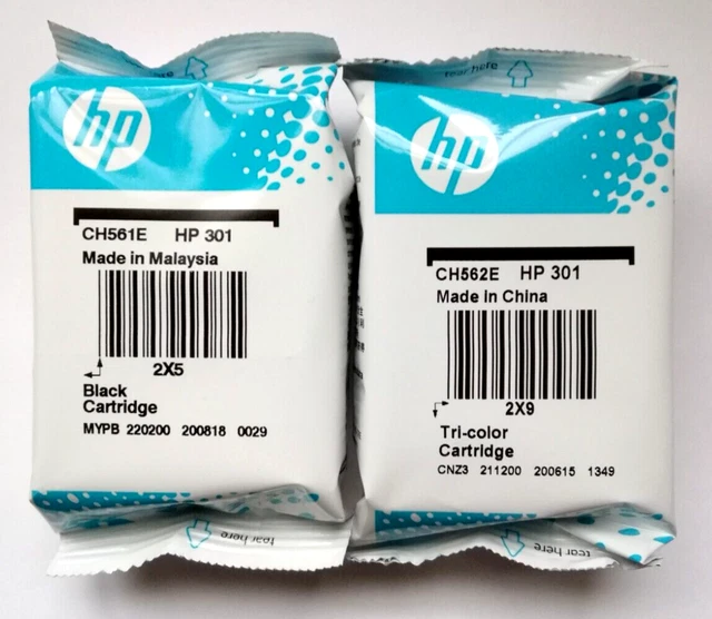2x HP 301 Tintenpatrone Druckerpatrone Schwarz Color Dreifarbig Black Multipack