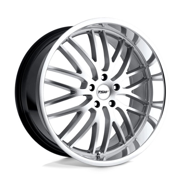 TSW SNETTERTON 17x8  5x120 +20 HYPER SILVER W/ MIRROR CUT LIP Wheel Rim (QTY: 1)
