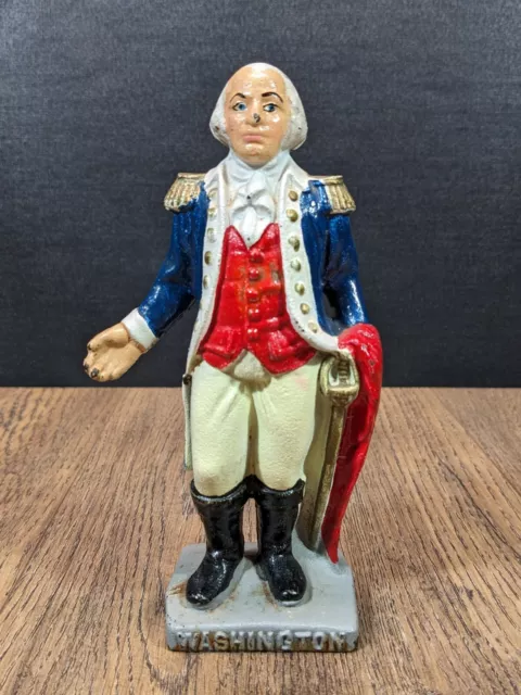 Antique / Vintage ~ George Washington ~ Still / Figural ~ Cast Iron Coin Bank