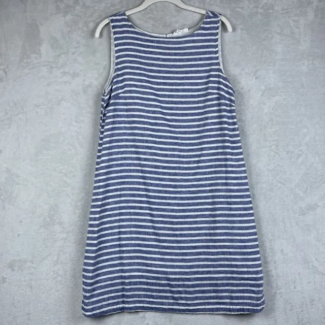 Beach Lunch Lounge Linen Dress Womens Medium Cotton Blend Beach Cruise Nautical